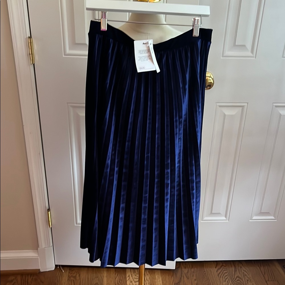 ASOS Blue Pleated Midi Skirt for Work